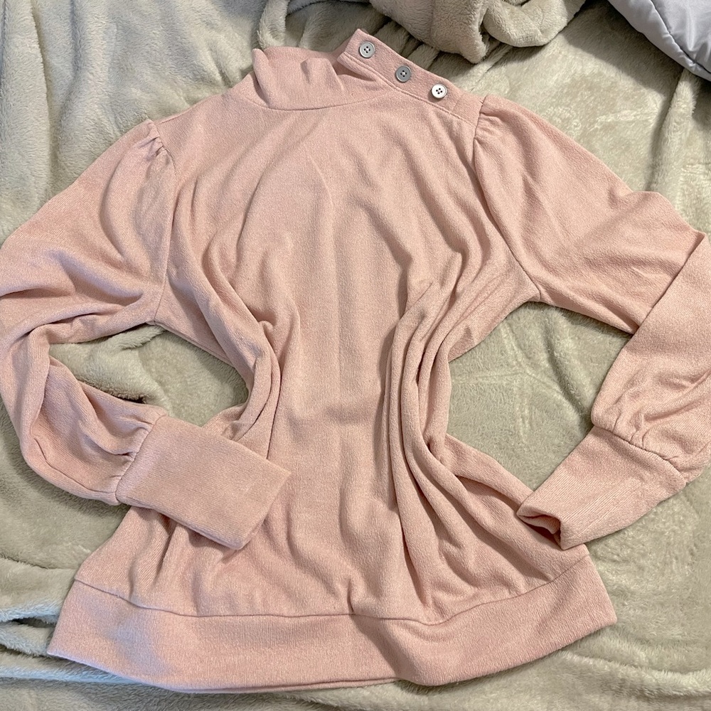 Bundle Only ! ❤️Banana Republic XS Light Baby Pink Stretchy Sweater with Buttons